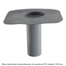 Wpust dachowy o zwiększonej wydajności do membran PCV dł. 330 mm